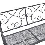 Παγκάκι Cazpo μέταλλο σε μαύρη απόχρωση 114x45x90εκ - Image 3