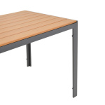 Τραπέζι Nares αλουμίνιο ανθρακί-plywood φυσικό 140x80x72.5εκ - Image 3