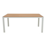 Τραπέζι Nares αλουμίνιο λευκό-plywood φυσικό 180x90x72.5εκ