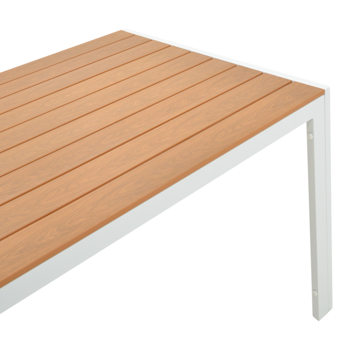 Τραπέζι Nares αλουμίνιο λευκό-plywood φυσικό 180x90x72.5εκ - Image 3