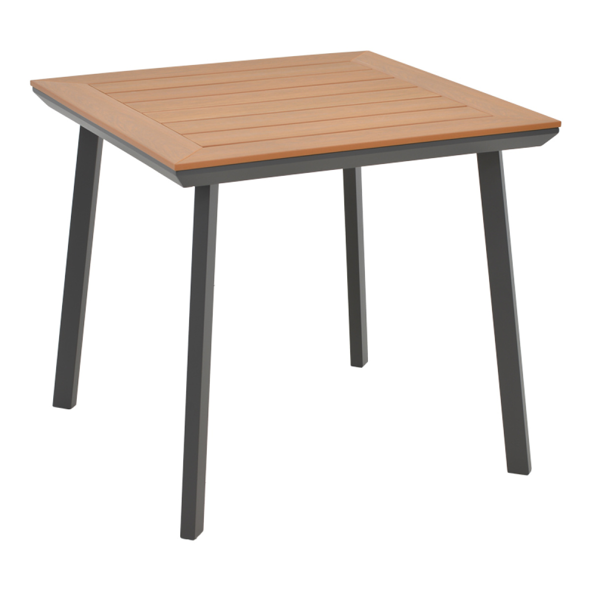 Τραπέζι Synergy αλουμίνιο ανθρακί-plywood φυσικό 80x80x74εκ - Image 2