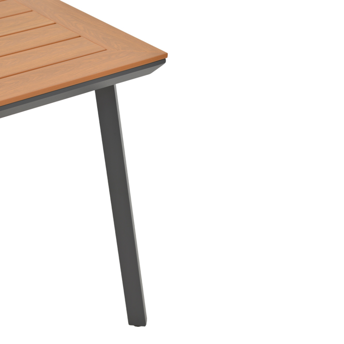 Τραπέζι Synergy αλουμίνιο ανθρακί-plywood φυσικό 80x80x74εκ - Image 3