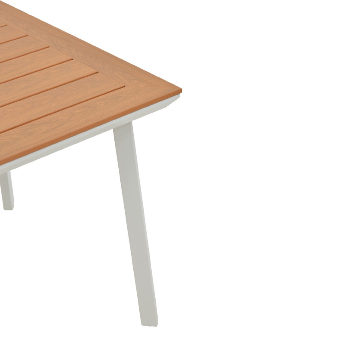 Τραπέζι Synergy αλουμίνιο λευκό-plywood φυσικό 80x80x74εκ - Image 3