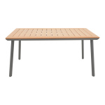 Τραπέζι Griffith ανθρακί αλουμίνιο και plywood σε φυσική απόχρωση 160x90x74εκ