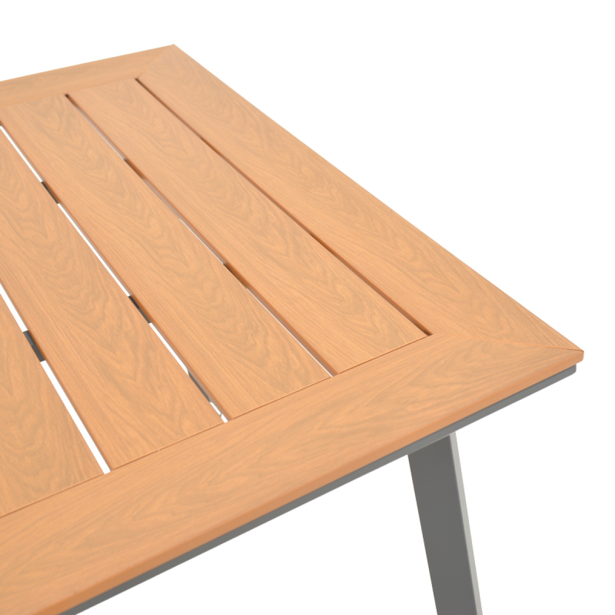 Τραπέζι Griffith ανθρακί αλουμίνιο και plywood σε φυσική απόχρωση 160x90x74εκ - Image 3