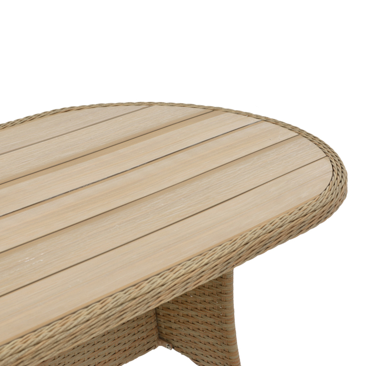 Τραπέζι Keir rattan-αλουμίνιο καφέ 180x90x72εκ - Image 2