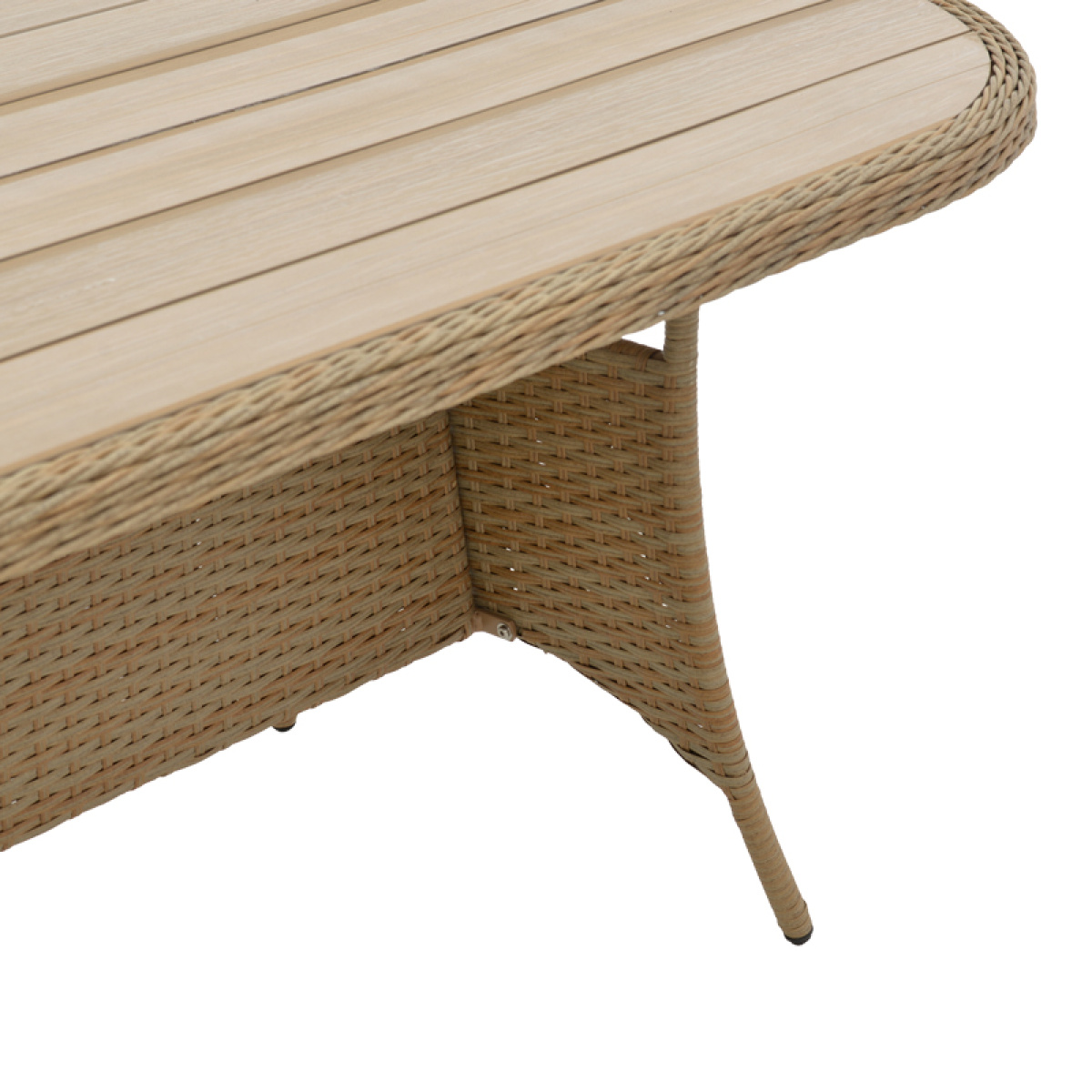 Τραπέζι Keir rattan-αλουμίνιο καφέ 180x90x72εκ - Image 3