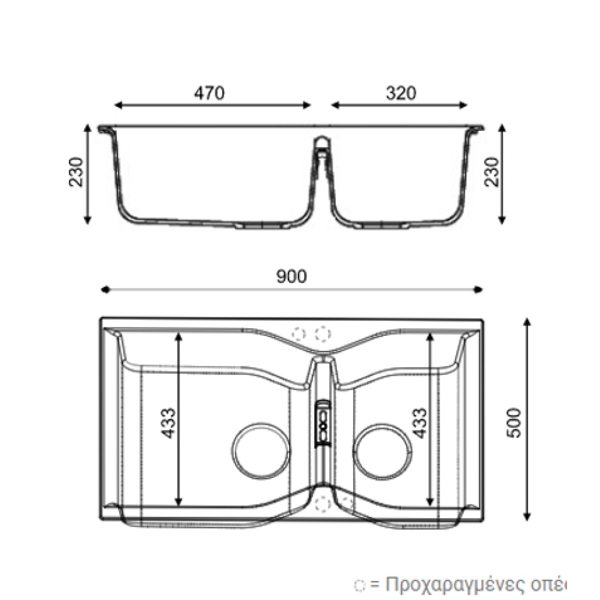 ΝΕΡΟΧΥΤΗΣ ΓΡΑΝΙΤΗ 90x50cm PRESTIGE N-175 CROMA MACART - Image 2