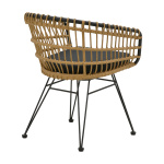 Τραπεζαρία Naoki C σετ 7 τμχ rattan φυσικό-μαύρο μέταλλο-γυαλί 160x90x78εκ - Image 2