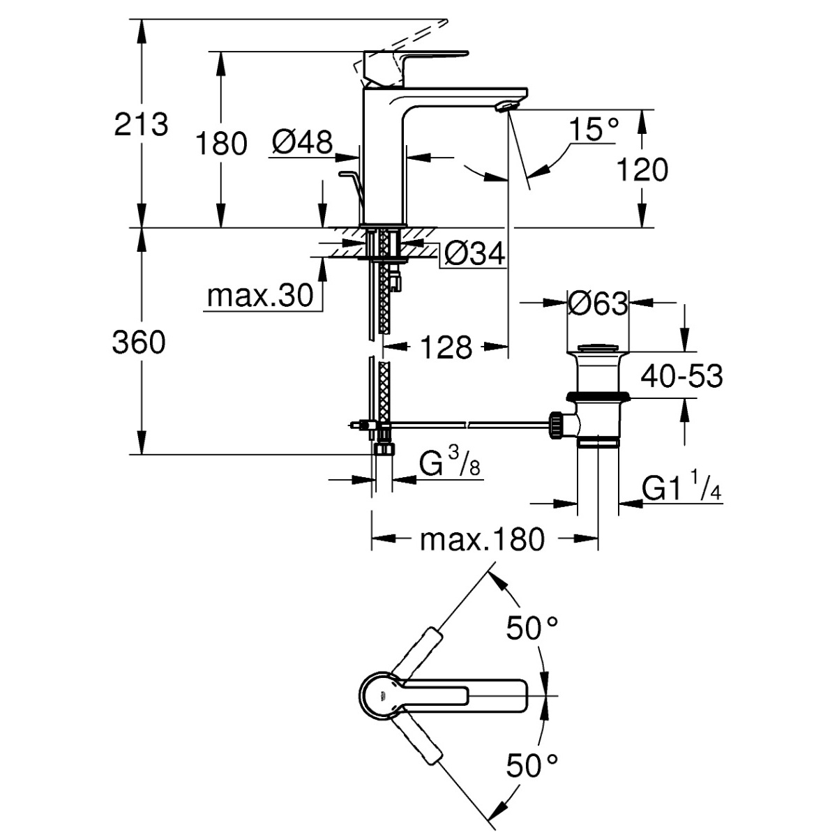 ΜΠΑΤΑΡΙΑ ΝΙΠΤΗΡΟΣ LINEARE 32114DC1 SUPERSTEEL GROHE - Image 2