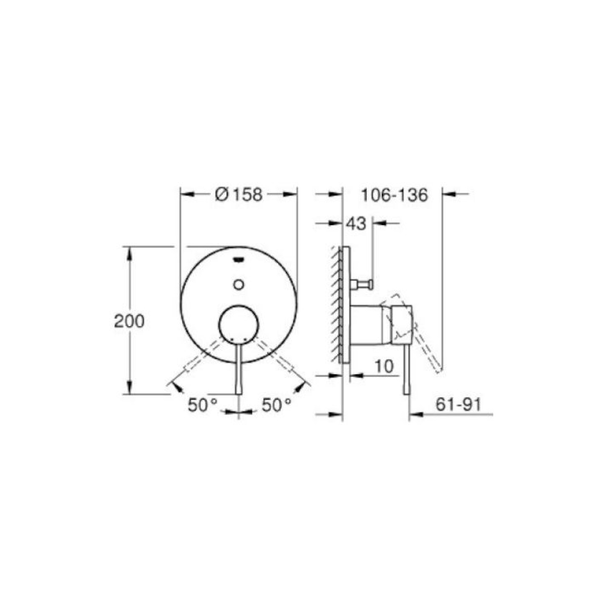 ΑΝΑΜΙΚΤΗΣ ΕΝΤΟΙΧΙΣΜΕΝΟΣ ESSENCE ΙΙ 24167GN1 BRUSHED COOL SUNRISE GROHE - Image 2