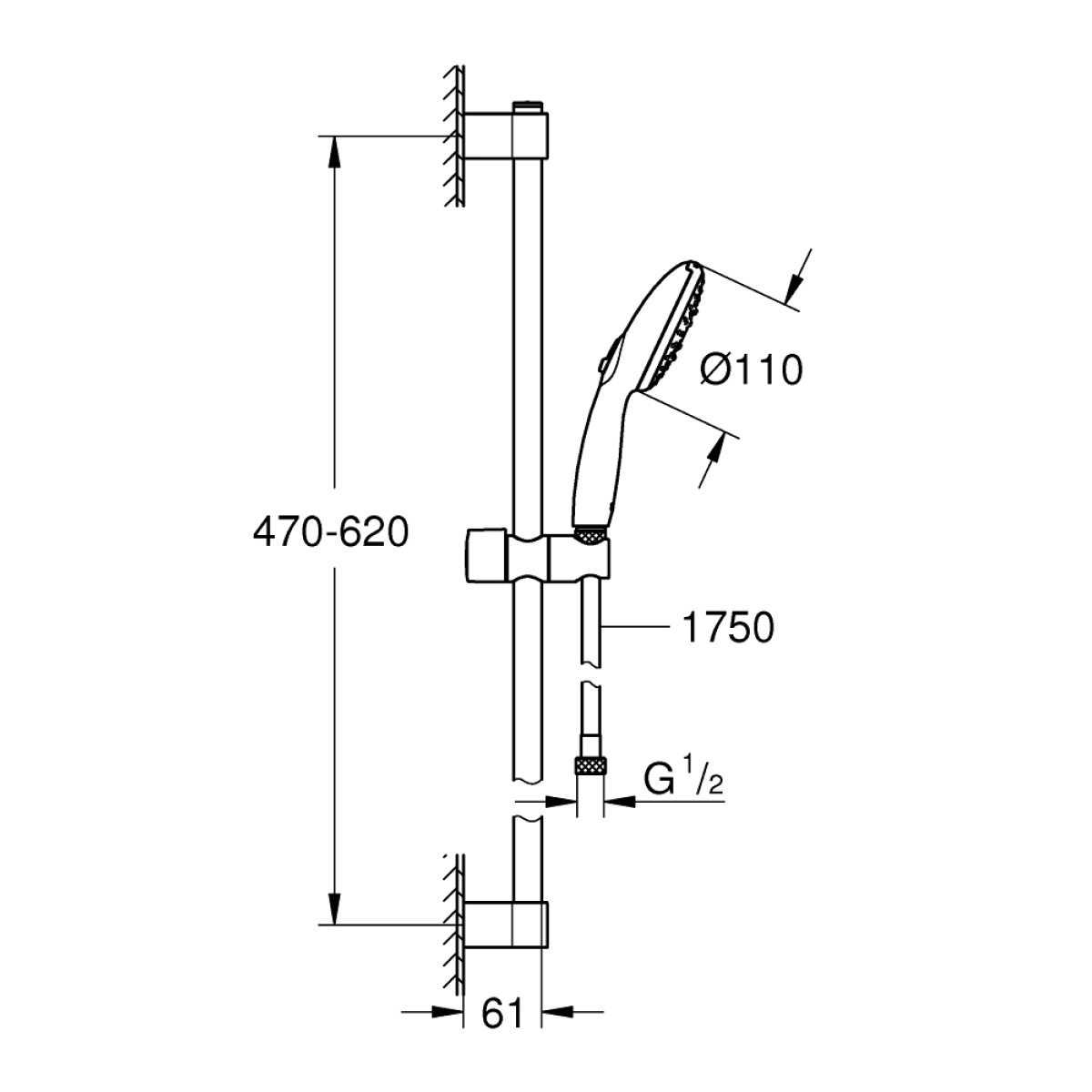 ΣΕΤ ΝΤΟΥΖ TEMPESTA 110 27644003 3 ΣΠΡΕΪ ΧΡΩΜΕ GROHE - Image 2
