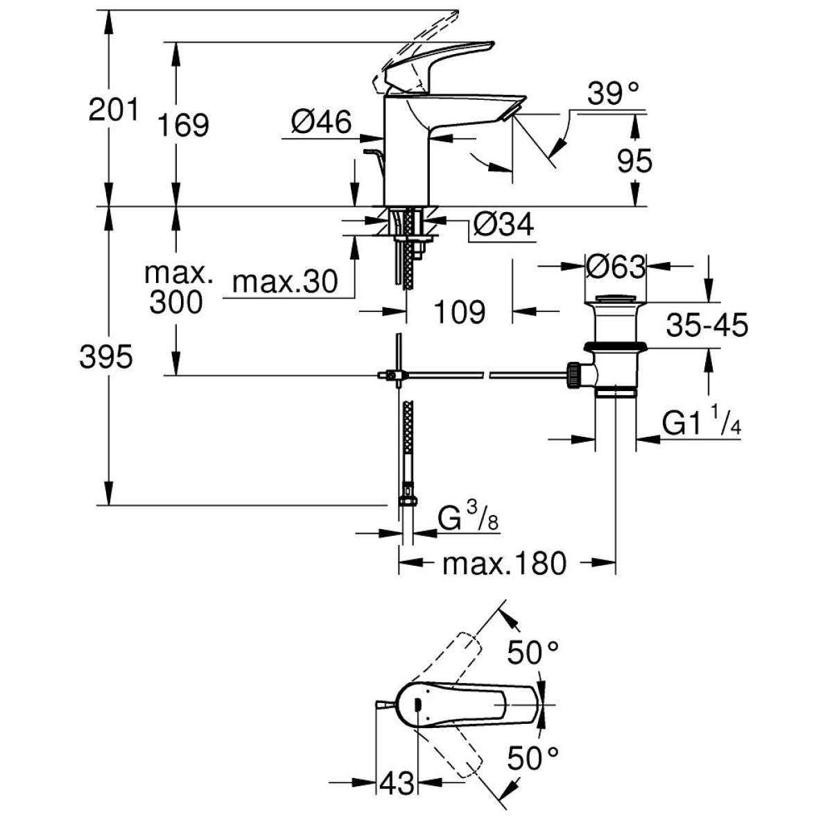 ΜΠΑΤΑΡΙΑ ΝΙΠΤΗΡΟΣ EUROSMART 332652433 BLACK MAT GROHE - Image 2