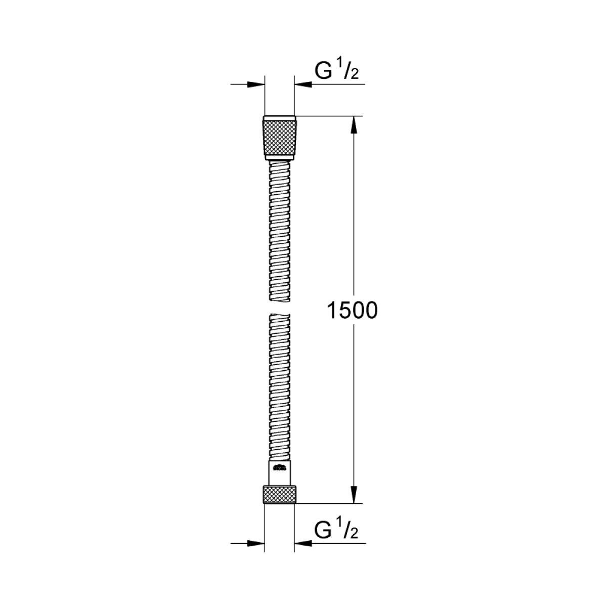 ΣΠΙΡΑΛ ΛΟΥΤΡΟΥ ΜΕΤΑΛΛΙΚΟ 150cm 28105 GROHE - Image 2