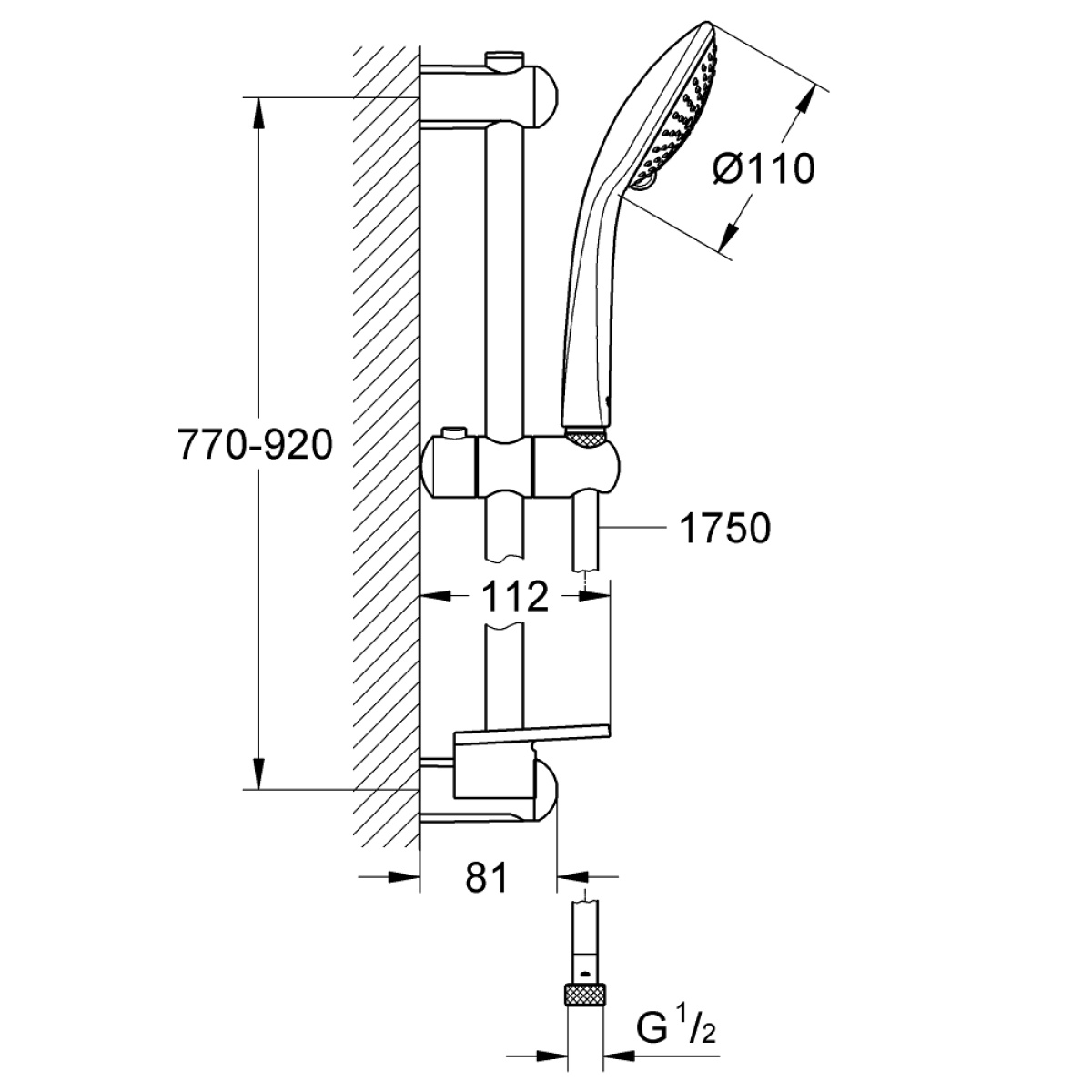 ΣΕΤ ΝΤΟΥΖ EUPHORIA 110 CHAMPAGNE 27227001 ΧΡΩΜΕ GROHE - Image 2