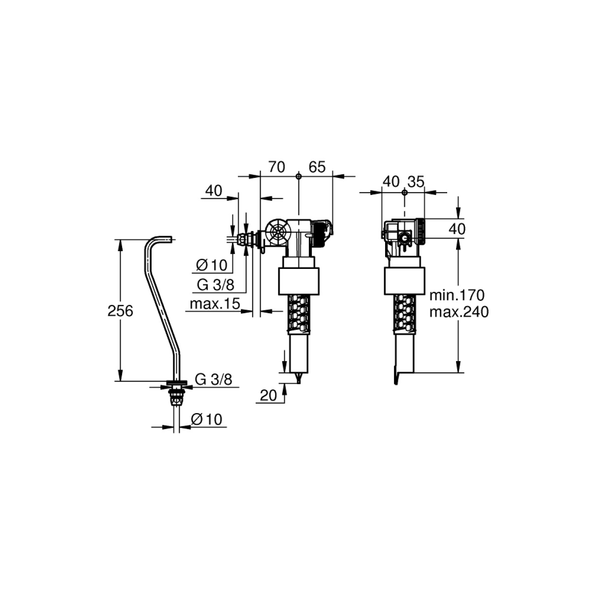 ΦΛΟΤΕΡ ΠΥΘΜΕΝΟΣ ΓΕΝΙΚΗΣ ΧΡΗΣΗΣ 3/8" 37093000 GROHE - Image 2