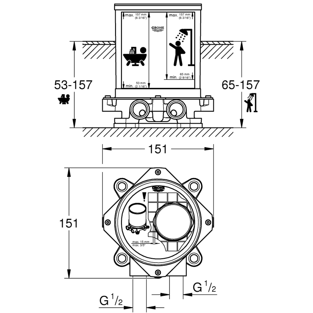 ΜΗΧΑΝΙΣΜΟΣ ΜΠΑΤΑΡΙΑΣ ΔΑΠΕΔΟΥ 45984001 GROHE - Image 2