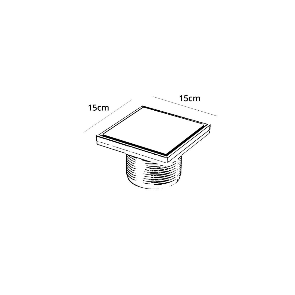 ΣΧΑΡΑΚΙ ΜΠΑΝΙΟΥ ΤΕΤΡΑΓΩΝΟ PREMIUM 15x15cm ΑΝΟΞΕΙΔΩΤΟ ΧΡΩΜΕ - Image 2