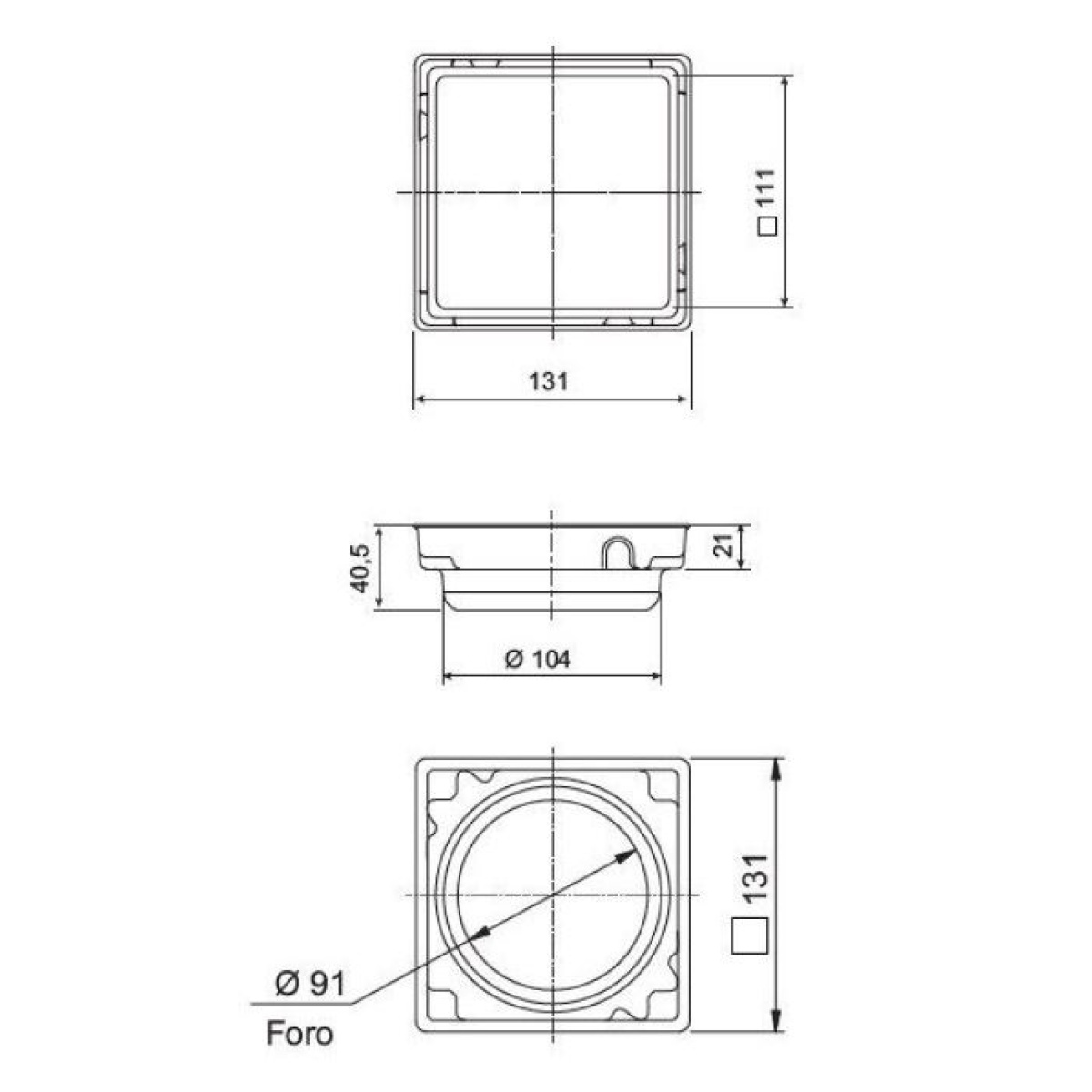 ΣΧΑΡΑΚΙ ΝΤΟΥΖΙΕΡΑΣ ΤΕΤΡΑΓΩΝΟ INOX 13x13cm - Image 2