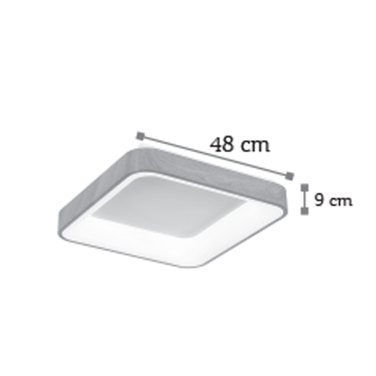 InLight Πλαφονιέρα οροφής LED 48W 4000K από καφέ μέταλλο και ακρυλικό D:48cm (42174-Β) - Image 2