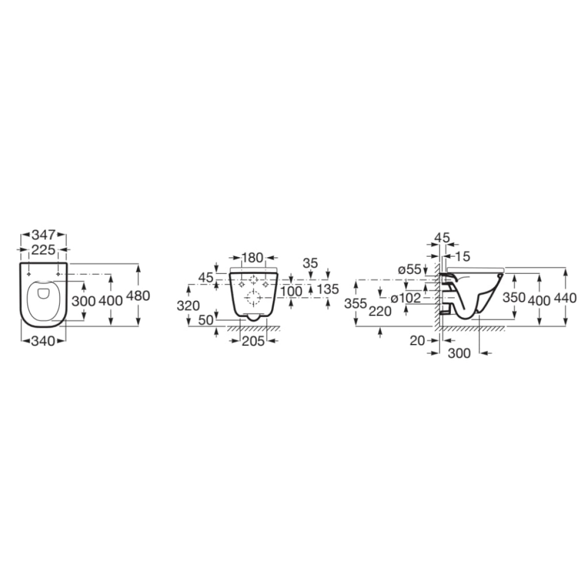 ΛΕΚΑΝΗ ΚΡΕΜΑΣΤΗ GAP SQUARE COMPACT RIMLESS ΛΕΥΚΗ ROCA - Image 2