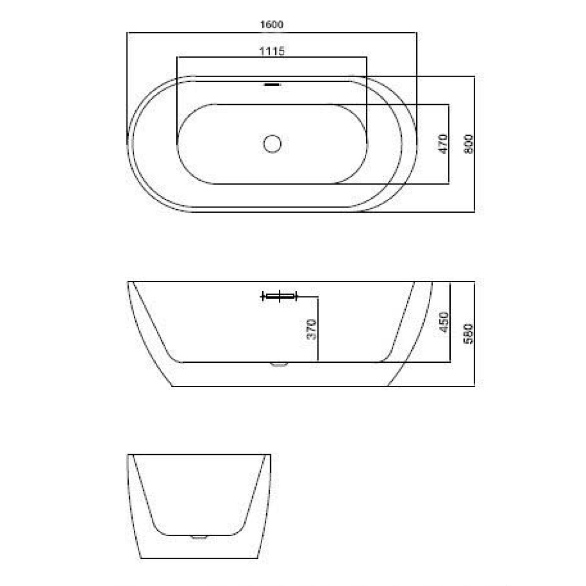 ΜΠΑΝΙΟ ΑΣΤΙ ΒΑ103 160x80cm ΕΛΕΥΘΕΡΗΣ ΤΟΠΟΘΕΤΗΣΗΣ ΛΕΥΚΟ ΓΥΑΛΙΣΤΕΡΟ PICCADILLY - Image 4