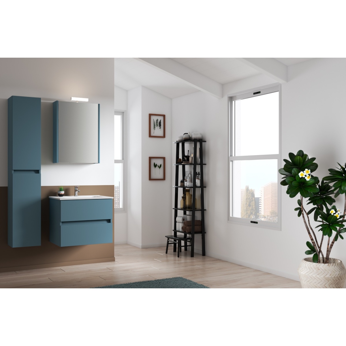 ΝΤΟΥΛΑΠΙ ΜΠΑΝΙΟΥ COSMOS 160 ΚΡΕΜΑΣΤΟ PACIFIC BLUE PICCADILLY - Image 4