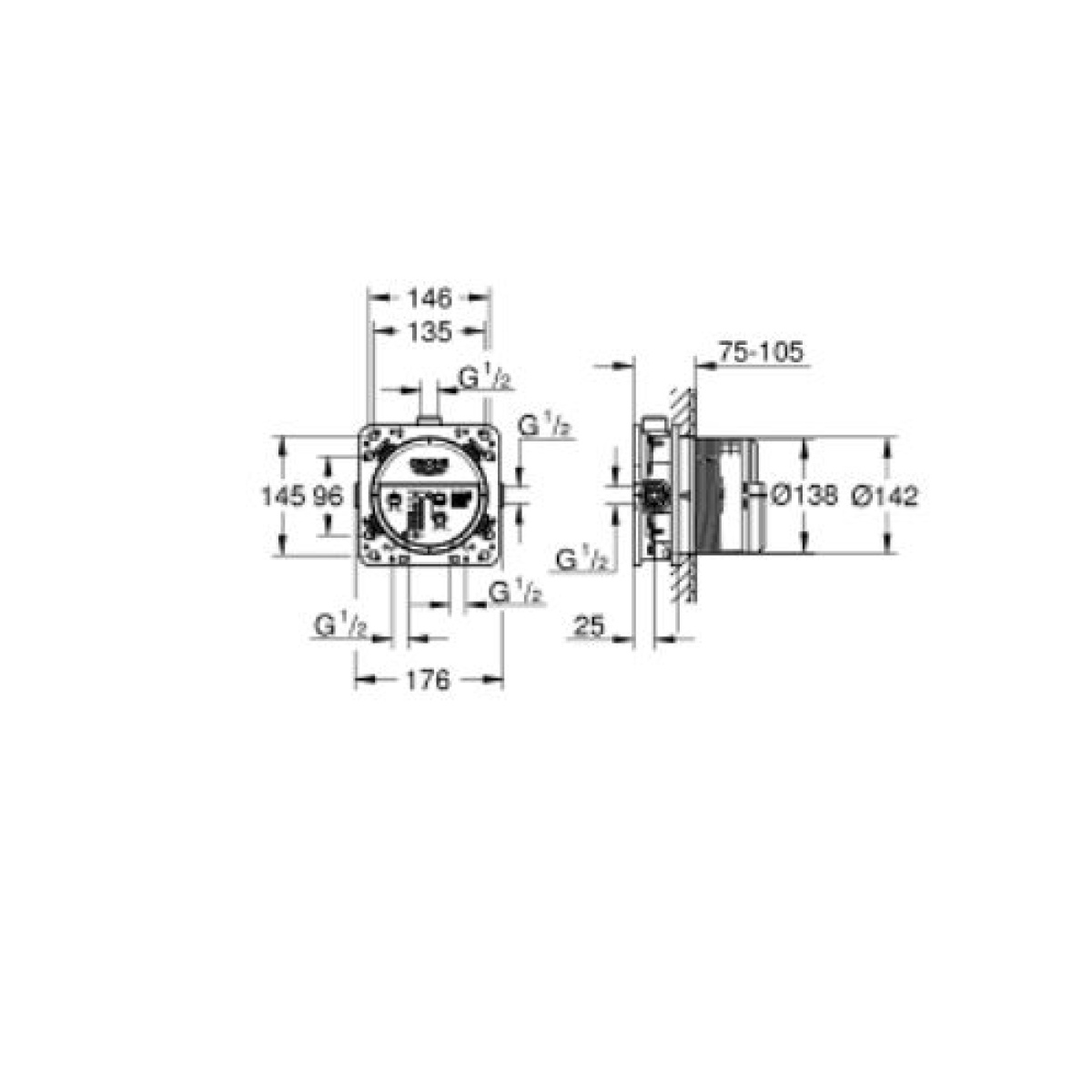 ΚΟΥΤΙ ΕΝΤΟΙΧΙΣΜΟΥ RAPIDO SMARTBOX 35600000 GROHE - Image 2