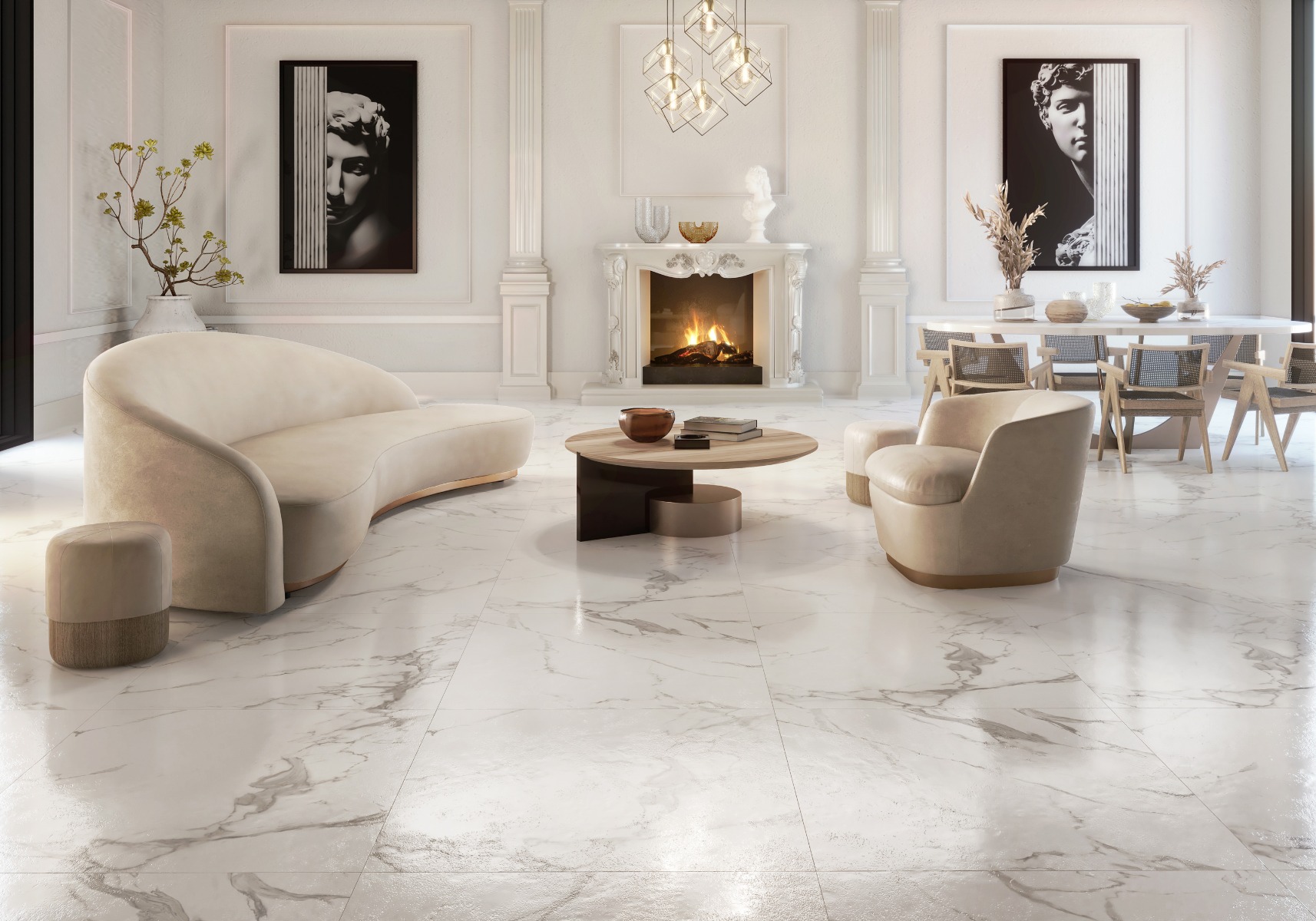 lenox_white_lappato_100x100_amb1_1 ΠΛΑΚΑΚΙ ΓΡΑΝΙΤΗ ΛΕΝΟΞ ΓΟΥΑΙΤ 100x100 ΛΑΠΑΤΟ RECTIFIED ΠΡΩΤΗΣ ΠΟΙΟΤΗΤΑΣ - Image 1