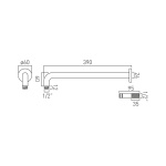 ΒΡΑΧΙΟΝΑΣ ΤΟΙΧΟΥ 39cm BRUSHED NICKEL PVD VADO - Image 2