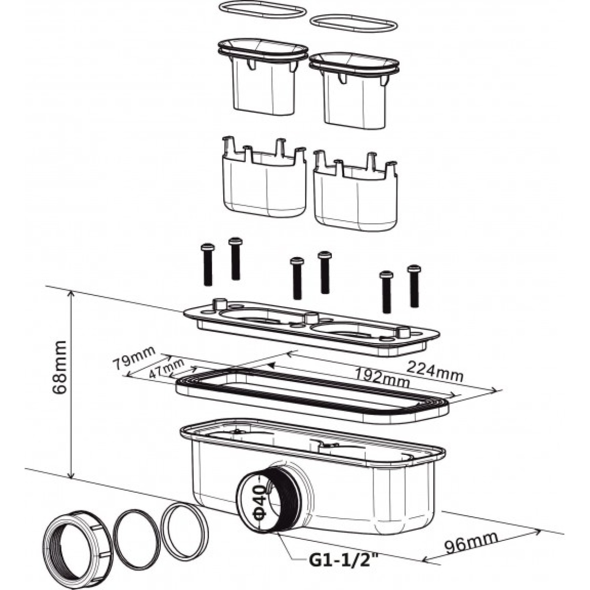 Σιφώνι για ντουζιέρα ICSP SE0029 PLASTIC WASTE - Image 2