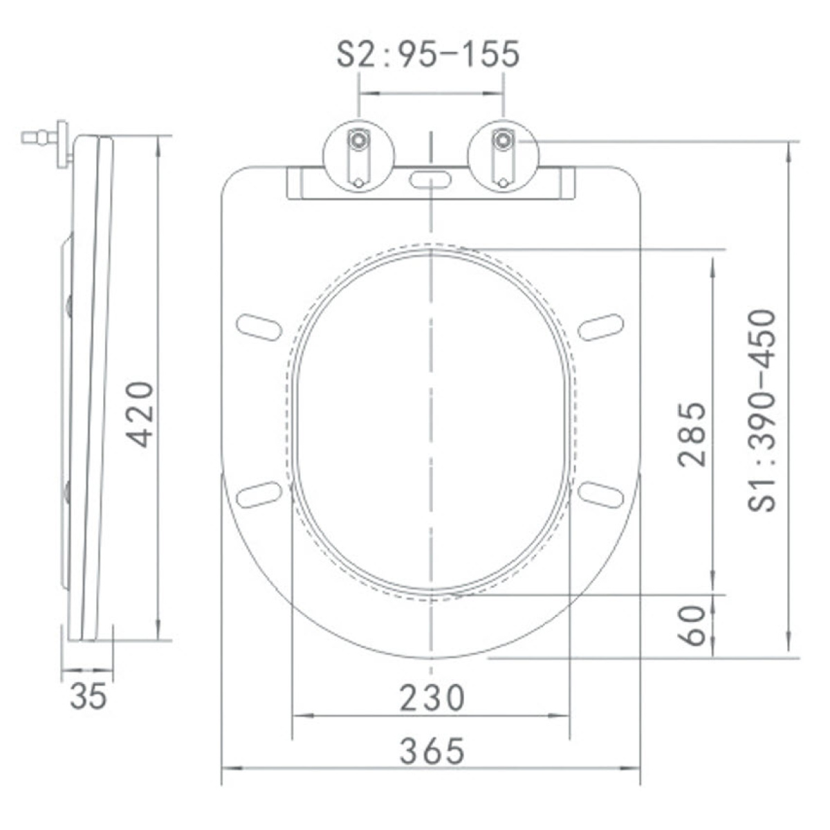 ΚΑΠΑΚΙ ΛΕΚΑΝΗΣ 1343C SLIM SOFT CLOSE ΛΕΥΚΟ PICCADILLY - Image 2