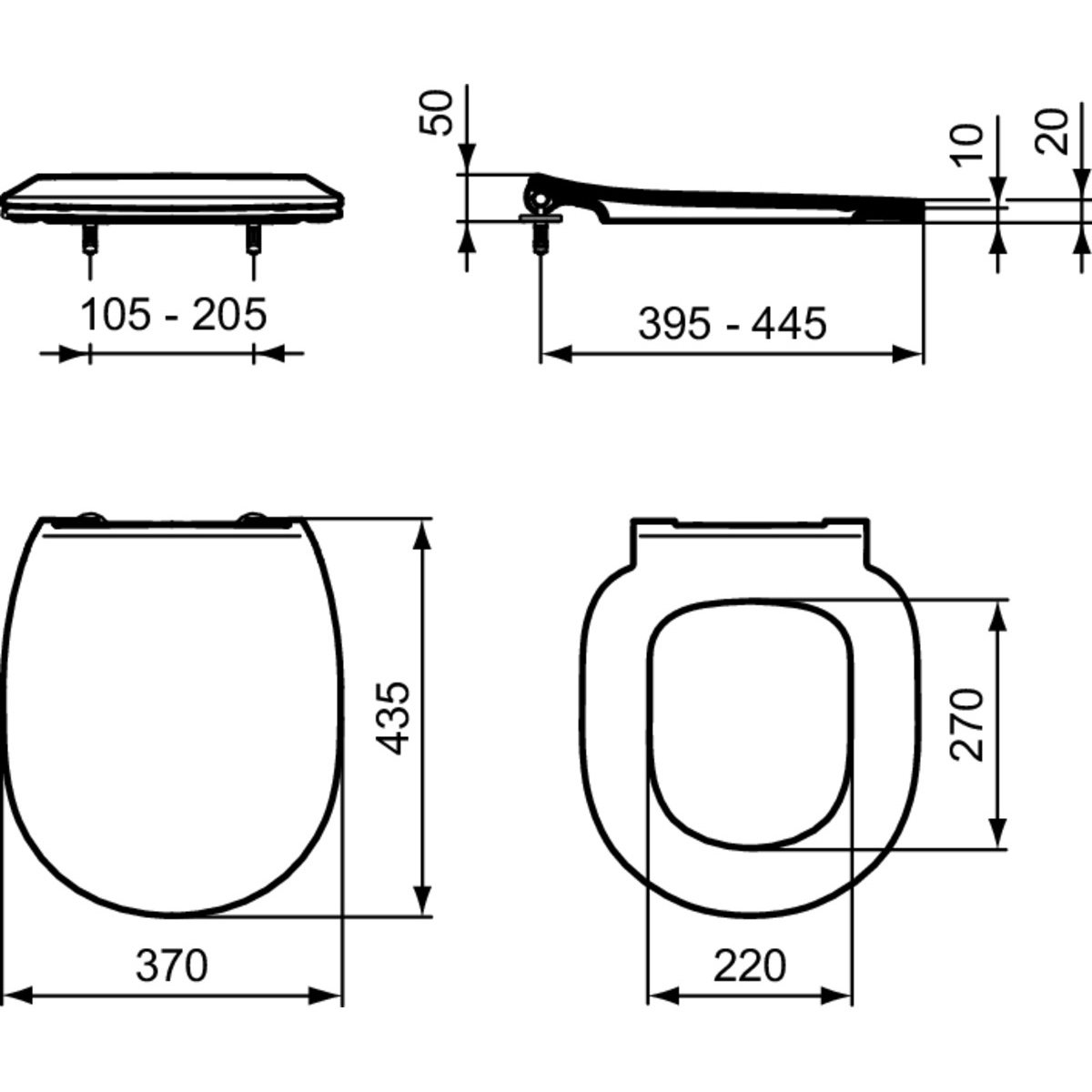 ΚΑΠΑΚΙ ΛΕΚΑΝΗΣ CONNECT SPACE SLIM SOFT CLOSE ΛΕΥΚΟ IDEAL - Image 2