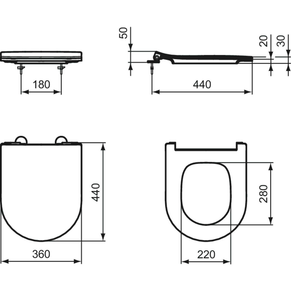 ΚΑΠΑΚΙ ΛΕΚΑΝΗΣ LDV SLIM SOFT CLOSE  ΛΕΥΚΟ IDEAL - Image 2