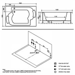 ΜΠΑΝΙΟ ΥΔΡΟΜΑΣΑΖ FC-228HT 185x120x65 ΛΕΥΚΟ PICCADILLY - Image 2