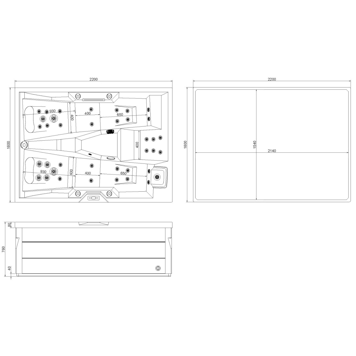 ΜΠΑΝΙΟ ΥΔΡΟΜΑΣΑΖ FC-SP405 220x160x76 STERLING SILVER PICCADILLY - Image 2