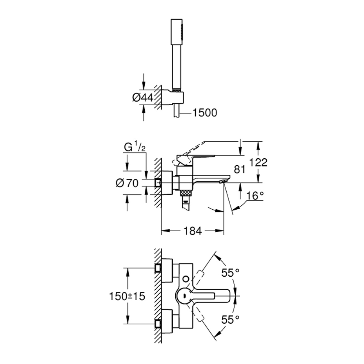 ΜΠΑΤΑΡΙΑ ΛΟΥΤΡΟΥ LINEARE 33850001 ΣΕΤ GROHE - Image 2