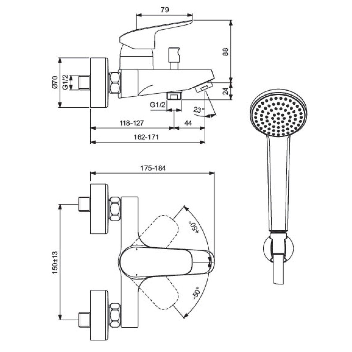 ΜΠΑΤΑΡΙΑ ΛΟΥΤΡΟΥ CERAFLEX ΣΕΤ IDEAL ΧΡΩΜΕ - Image 2