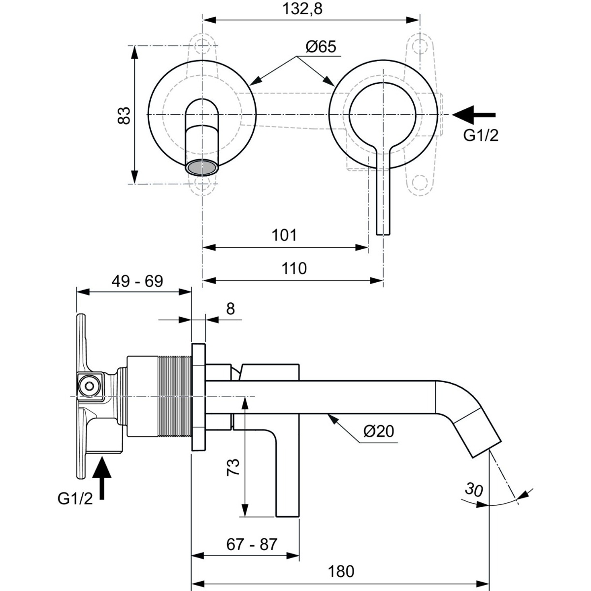 ΜΠΑΤΑΡΙΑ ΝΙΠΤΗΡΟΣ ΕΝΤΟΙΧΙΖΟΜΕΝΗ JOY MAGNETIC GREY PVD IDEAL - Image 2