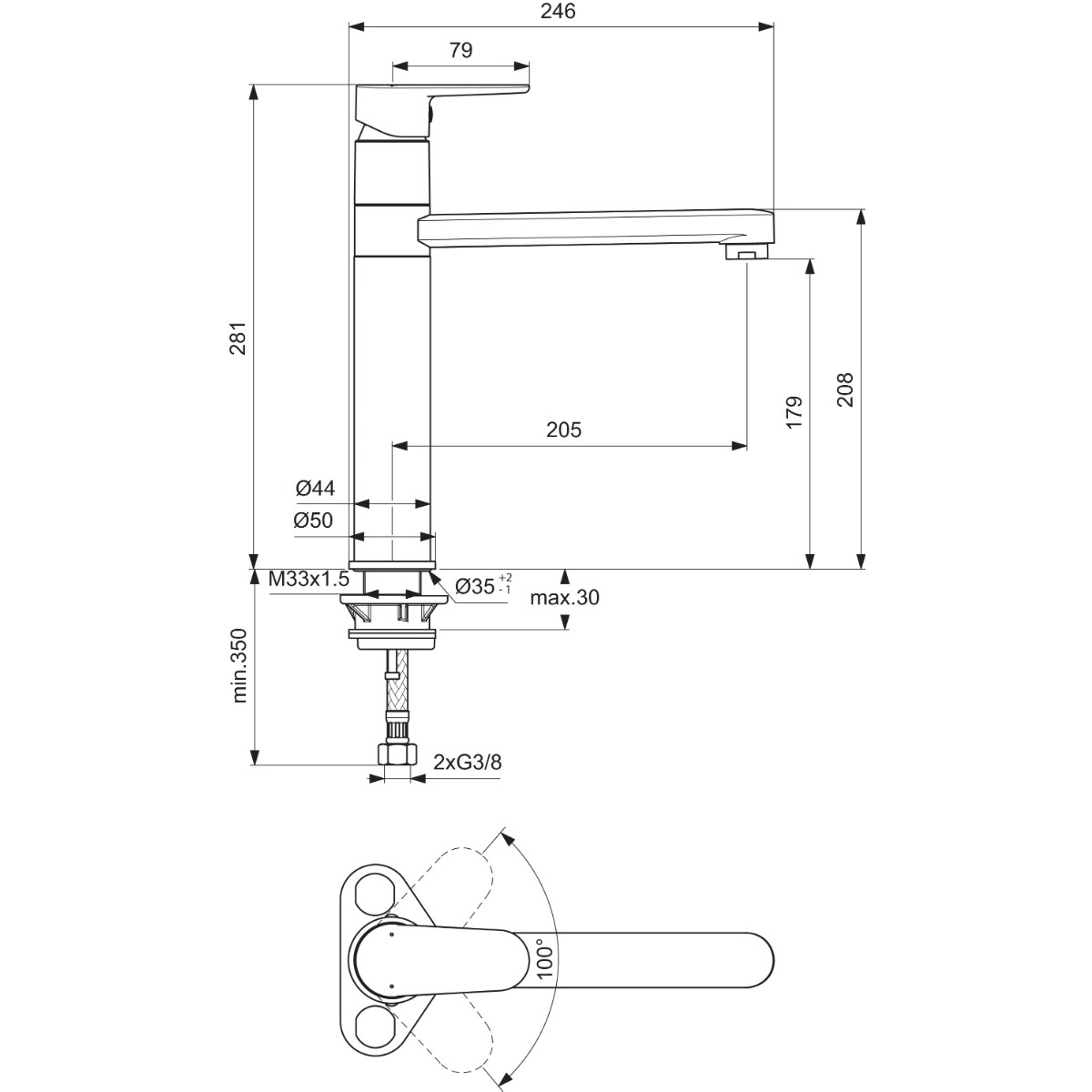 ΜΠΑΤΑΡΙΑ ΝΕΡΟΧΥΤΗ CERAFINE MODEL O ΜΑΥΡΗ ΜΑΤ IDEAL - Image 2