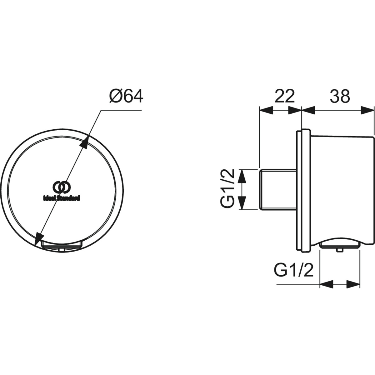 ΠΑΡΟΧΗ ΥΔΡΟΛΗΨΙΑΣ IDEALRAIN ΣΤΡΟΓΓΥΛΗ MAGNETIC GREY PVD IDEAL - Image 2