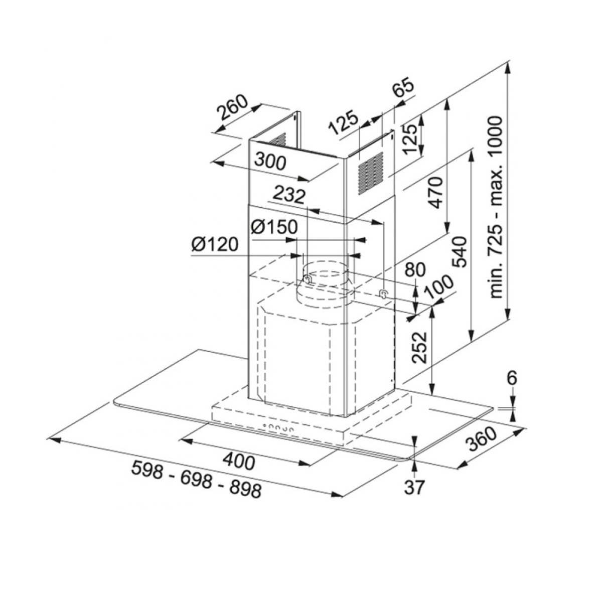 ΑΠΟΡΡΟΦΗΤΗΡΑΣ ΚΑΜΙΝΑΔΑ NEW PERFECT GLASS 925 ΙΝΟΞ FRANKE - Image 2