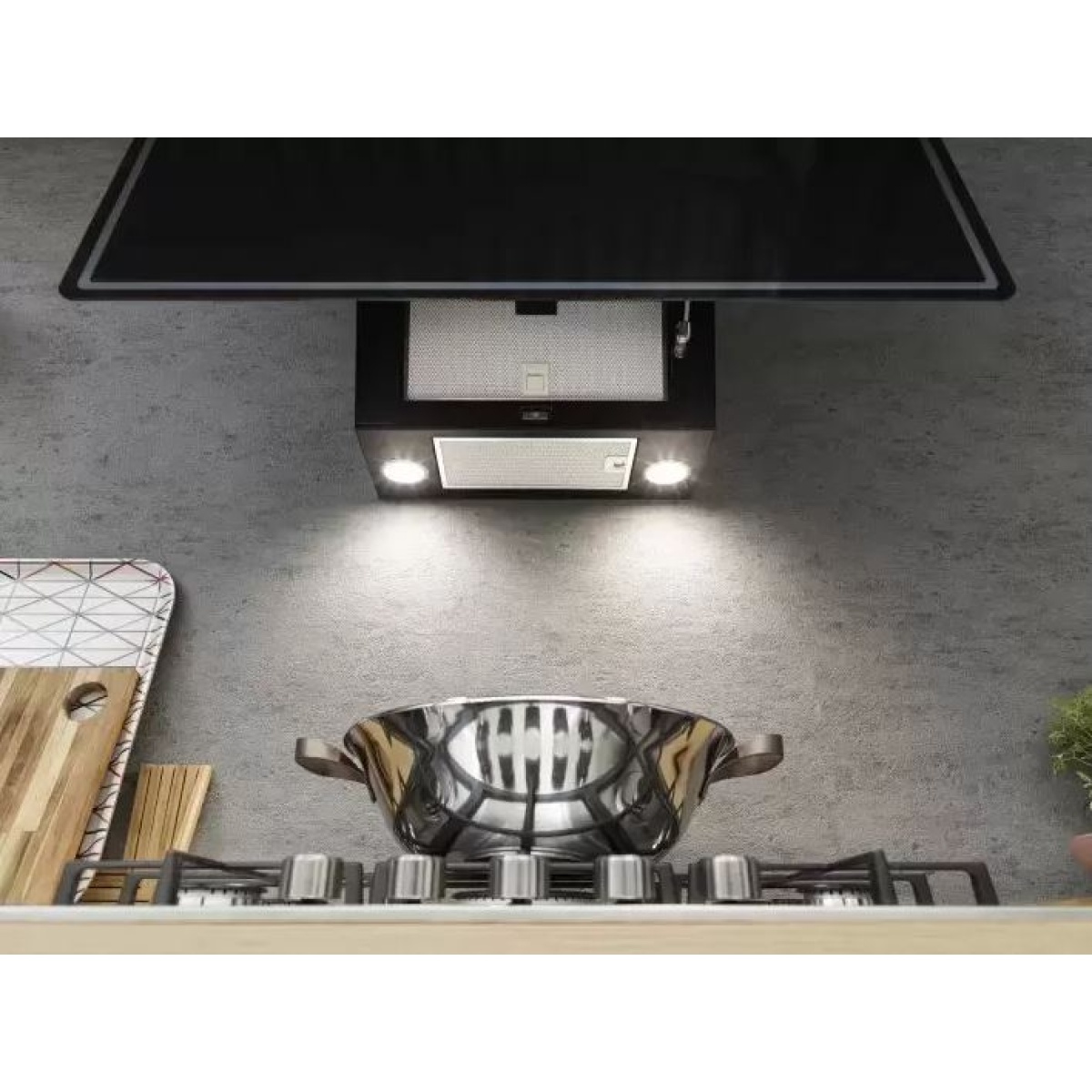 ΑΠΟΡΡΟΦΗΤΗΡΑΣ ΚΑΜΙΝΑΔΑ SMART 2.0 615 60cm ΜΑΥΡΟ ΓΥΑΛΙ FRANKE - Image 4