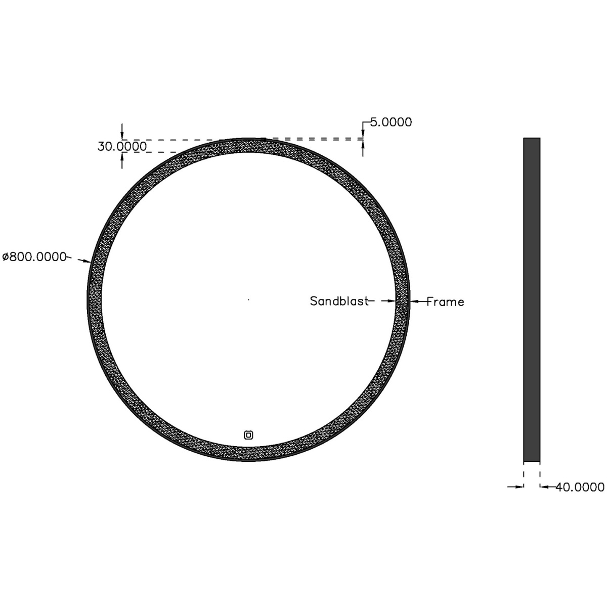 ΚΑΘΡΕΠΤΗΣ LUNAR ΣΤΡΟΓΓΥΛΟΣ Φ80 ΜΕ LED ΜΑΥΡΟΣ ΜΑΤ BRONZE - Image 2