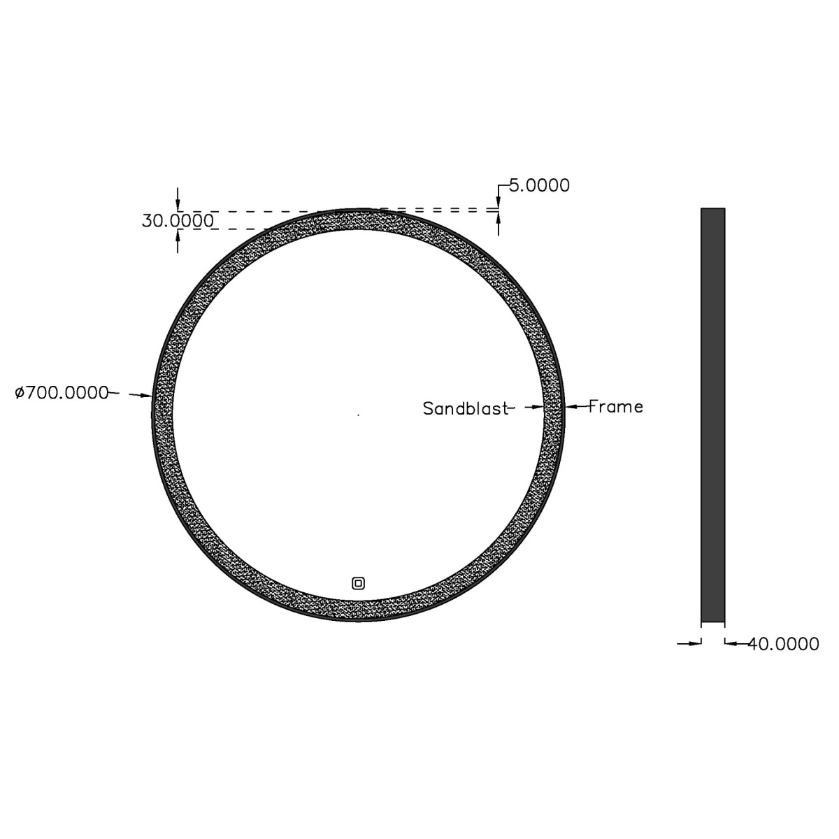 ΚΑΘΡΕΠΤΗΣ ΜΠΑΝΙΟΥ LUNAR 60A7 Φ70 LED ΜΑΥΡΟ ΜΑΤ ΜΠΡΟΝΖΕ - Image 2