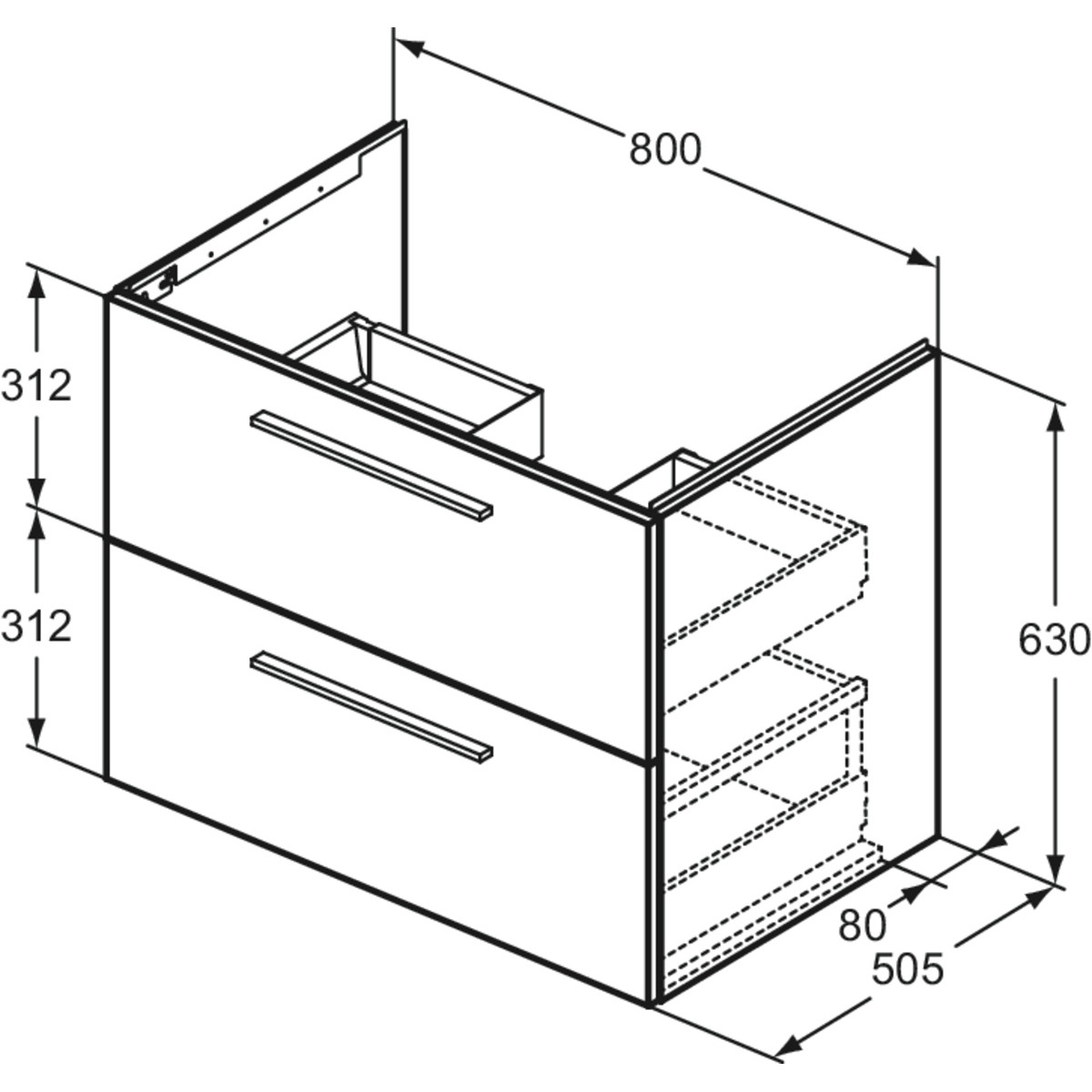 ΒΑΣΗ ΕΠΙΠΛΟΥ ΜΠΑΝΙΟΥ I.LIFE B 80 QUARTZ GREY ΜΑΤ IDEAL - Image 2