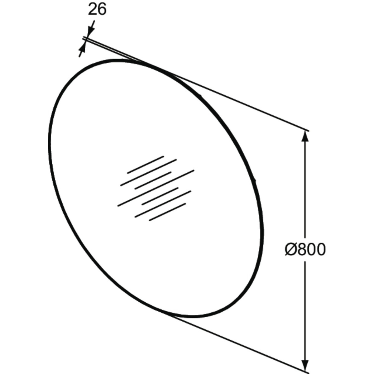 ΚΑΘΡΕΠΤΗΣ ΜΠΑΝΙΟΥ CONCA Φ80 LED IDEAL - Image 2