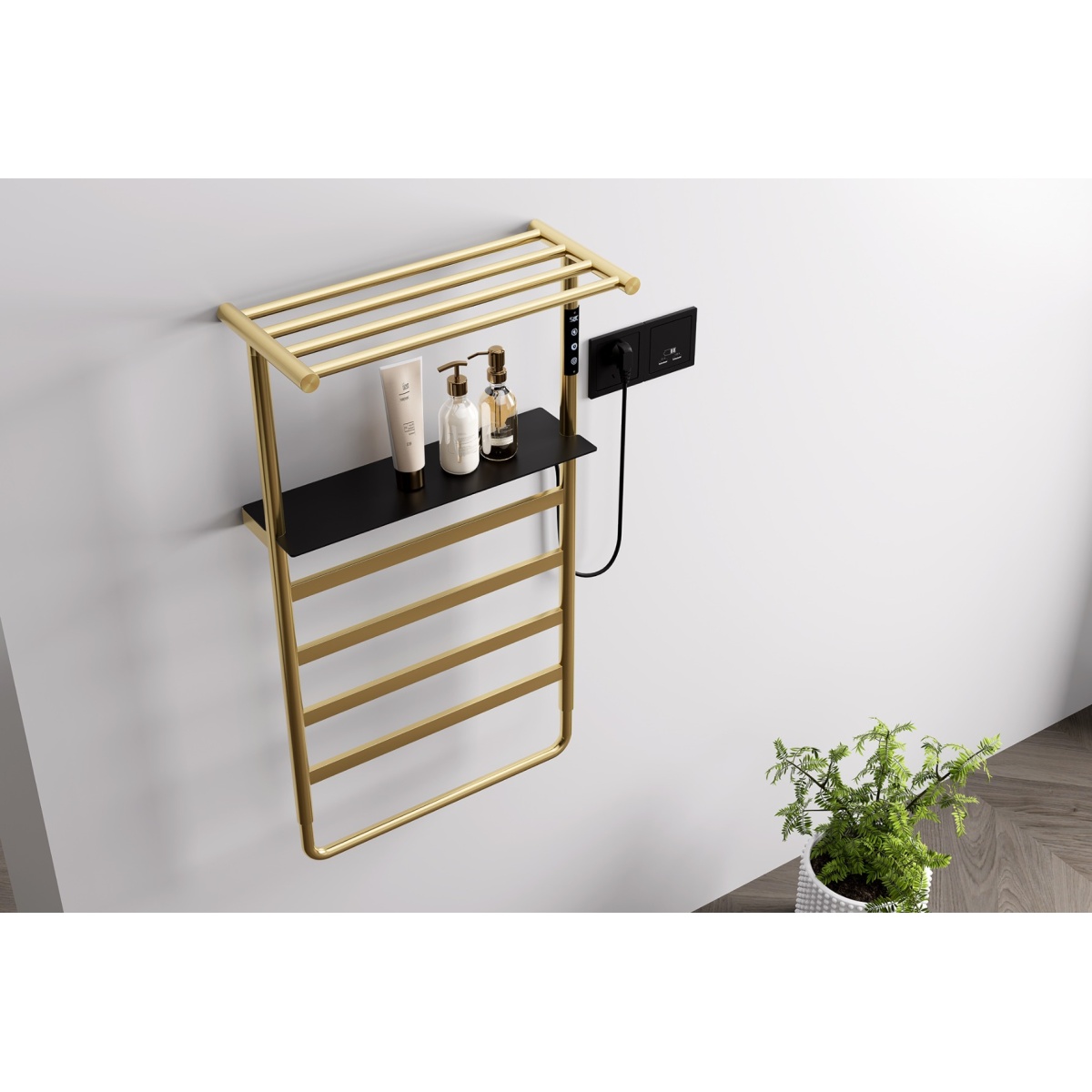 ΣΩΜΑ ΛΟΥΤΡΟΥ ΗΛΕΚΤΡΙΚΟ 870x475 ΜΕ ΡΑΦΙ BRUSHED GOLD PICCADILLY - Image 3