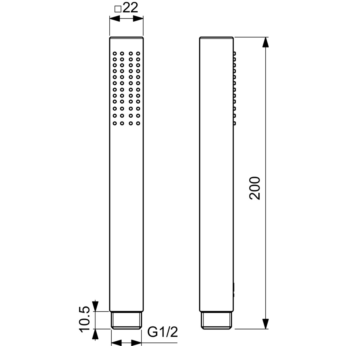 ΤΗΛΕΦΩΝΟ ΛΟΥΤΡΟΥ IDEALRAIN STICK ΤΕΤΡΑΓΩΝΟ ΧΡΩΜΕ IDEAL - Image 2