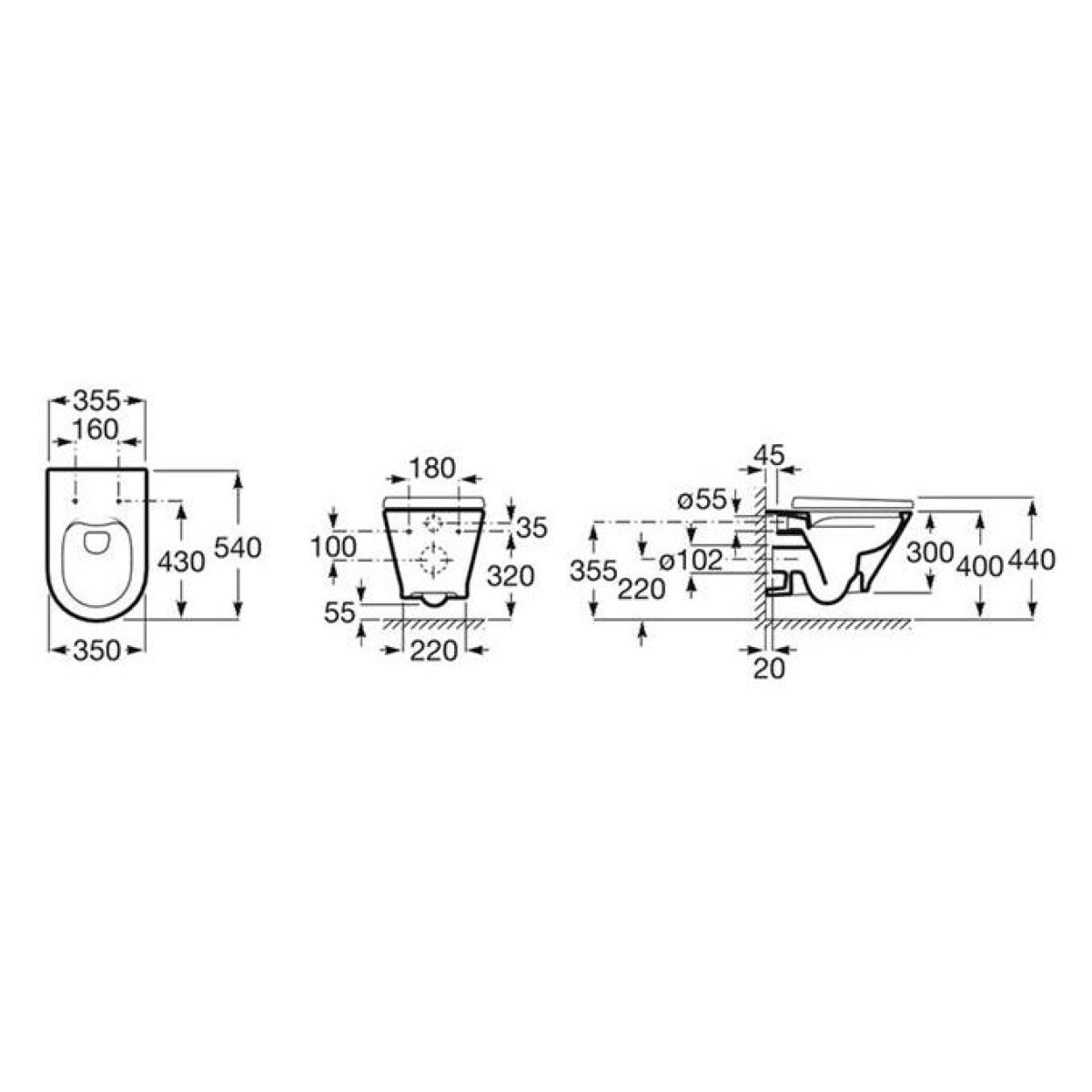 ΣΕΤ ΚΡΕΜΑΣΤΗΣ ΛΕΚΑΝΗΣ ΚΡΕΜΑΣΤΗΣ GAP ROUND RIMLESS ΜΕ ΚΑΠΑΚΙ SOFT CLOSE ΛΕΥΚΗ ROCA - Image 2